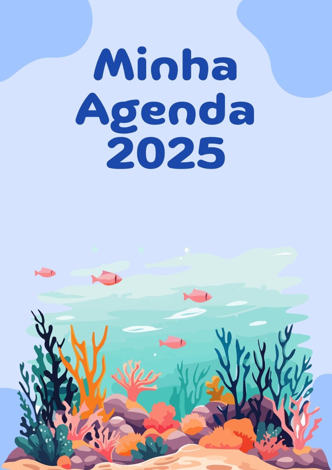 Agenda escolar fundo do mar 2025