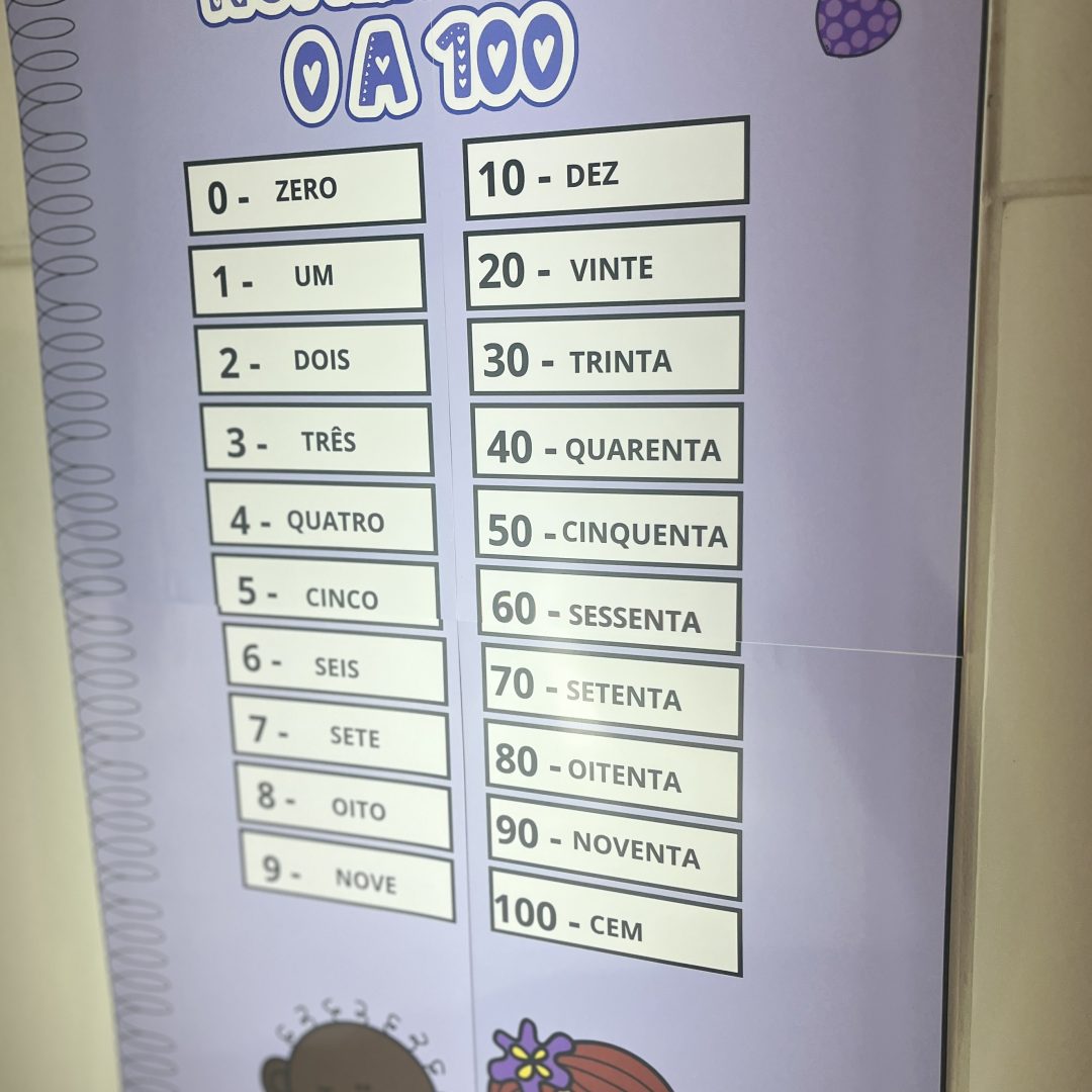 Números de 0 a 100 menino e menina