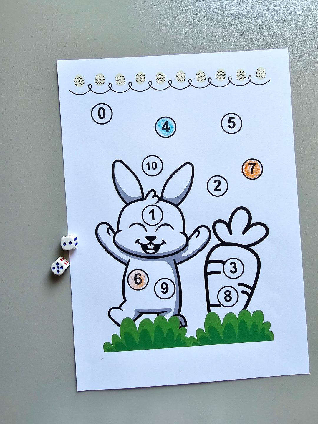 Folhinha Coelho e os números para colorir - Imagem 3