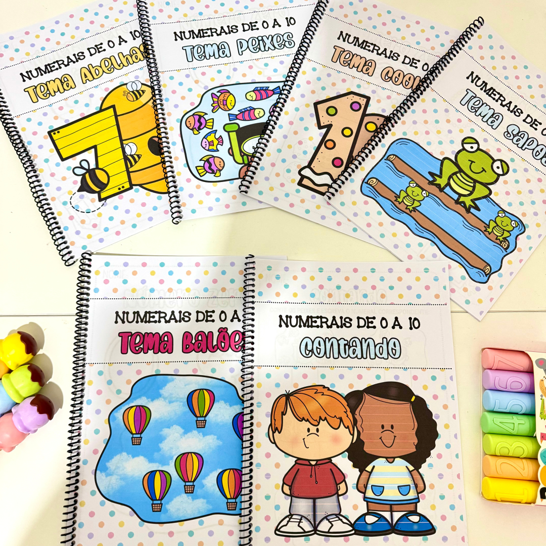 Kit de 6 Apostilas para trabalhar Numerais de 0 a 10