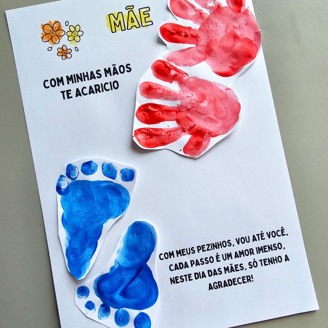 Folhinha mãos e pés carimbo mãe​