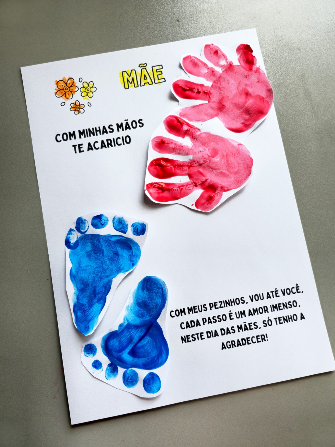 Folhinha mãos e pés carimbo mãe​ - Imagem 3
