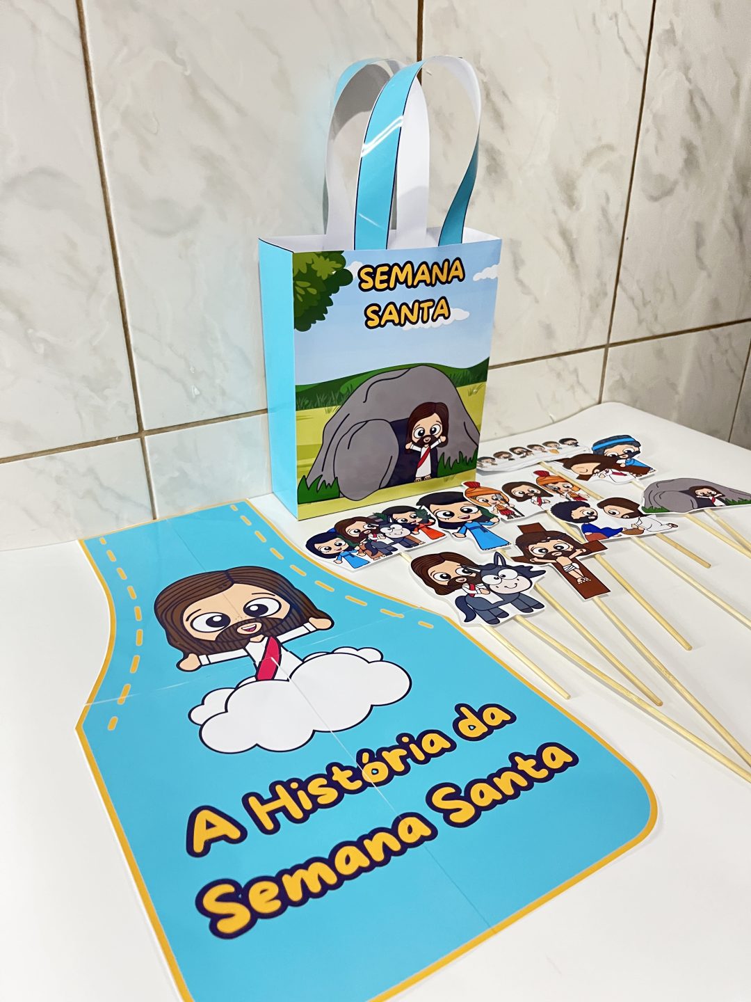 🎭 Sacola Teatral e Avental "A História da Semana Santa
