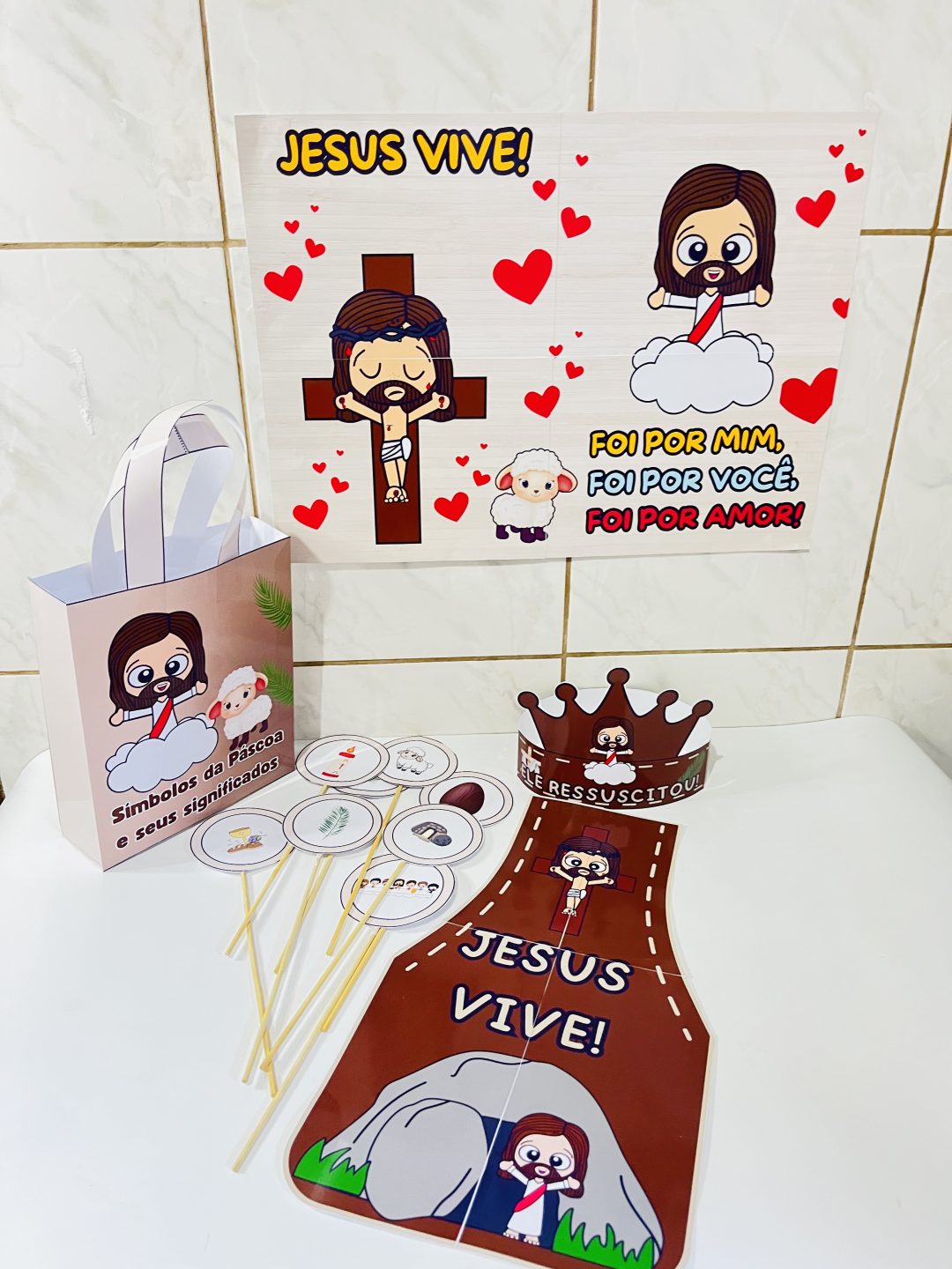 🎉✨ KIT apresentação PÁSCOA CRISTÃ - “JESUS VIVE” - Imagem 2
