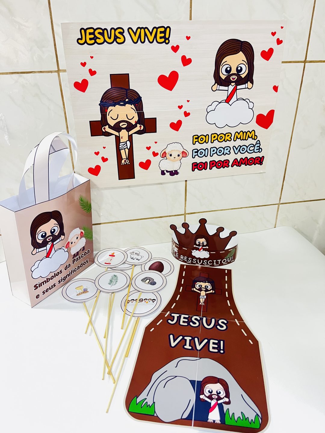 🎉✨ KIT apresentação PÁSCOA CRISTÃ - “JESUS VIVE” - Imagem 3