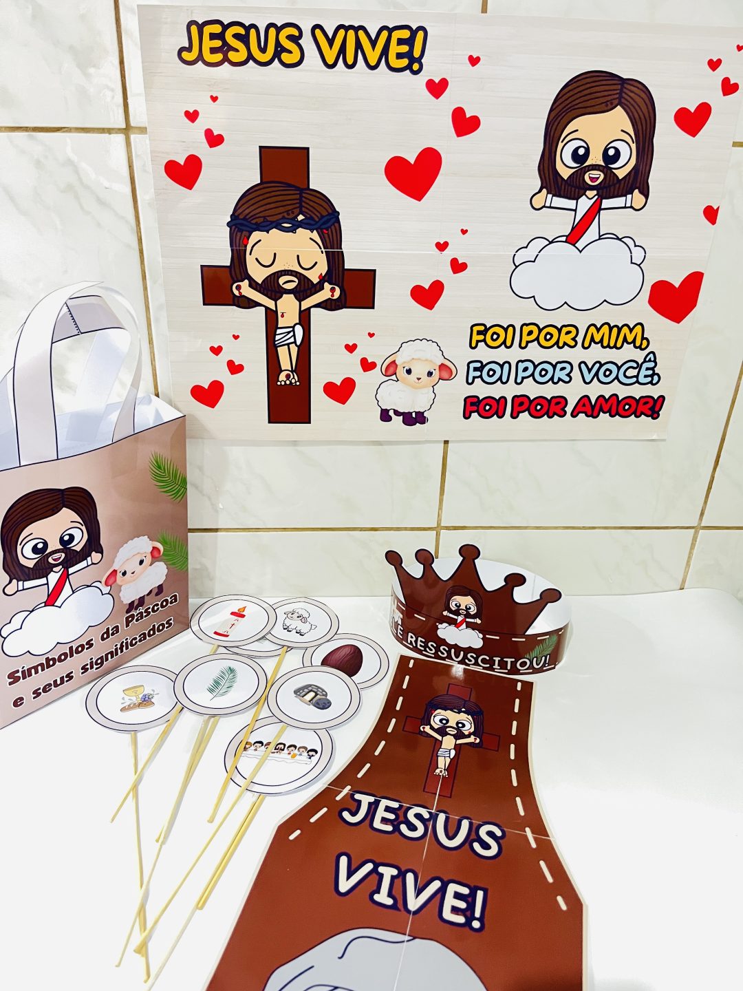 🎉✨ KIT apresentação PÁSCOA CRISTÃ - “JESUS VIVE” - Imagem 4