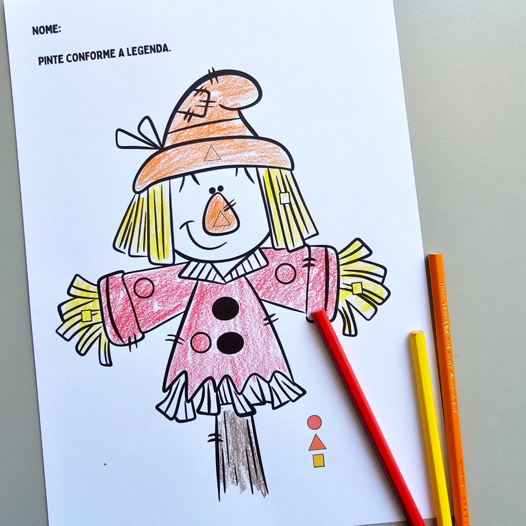 Pinte conforme a legenda Festa Junina
