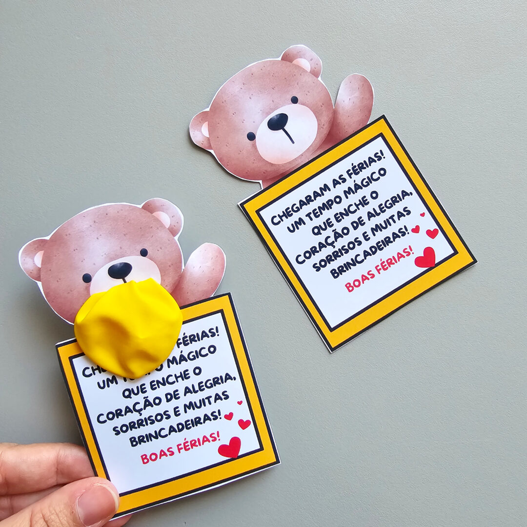 cartão férias Urso