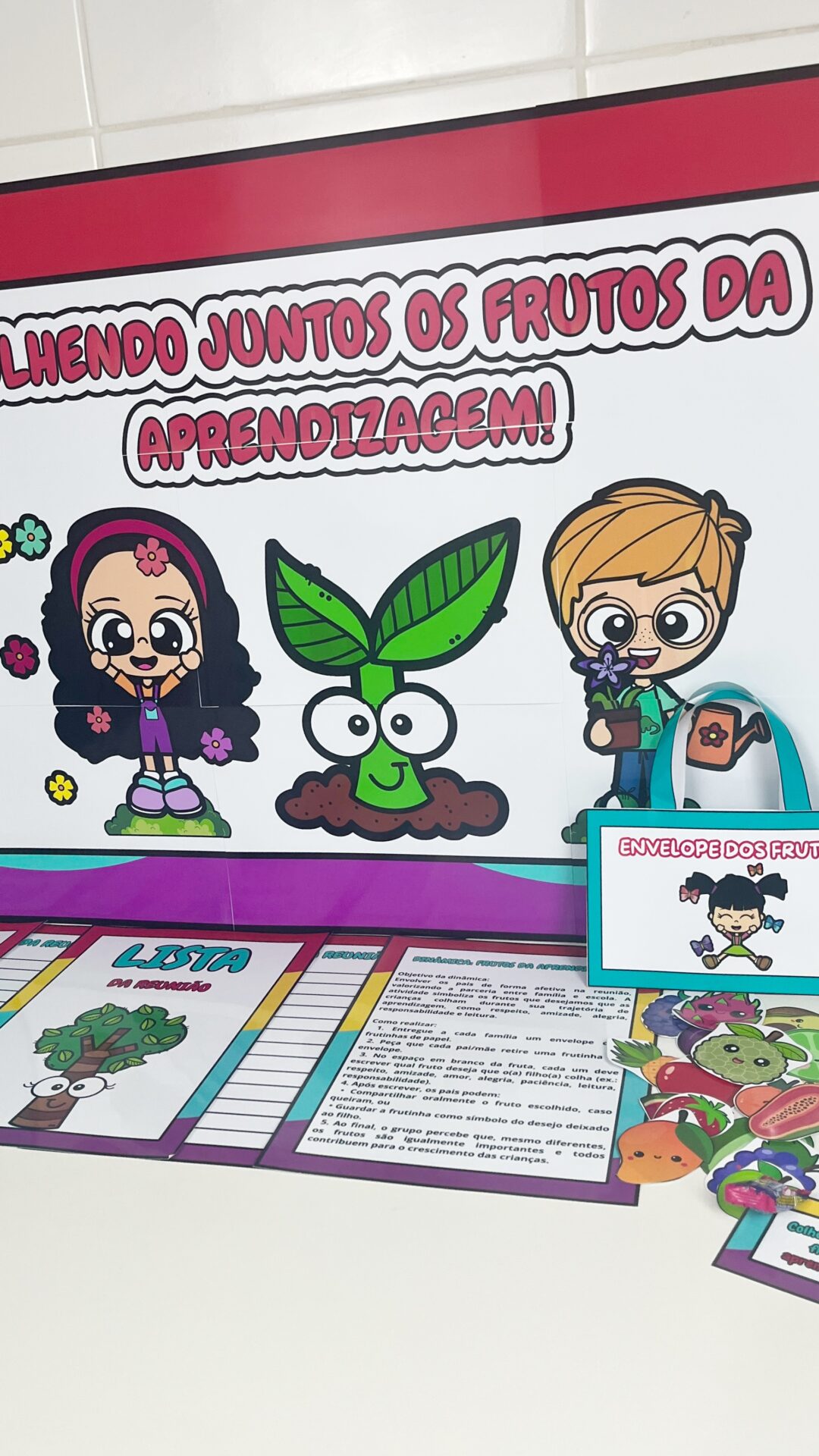 🍎✨ Kit Reunião – Colhendo juntos os frutos da aprendizagem ✨🍎